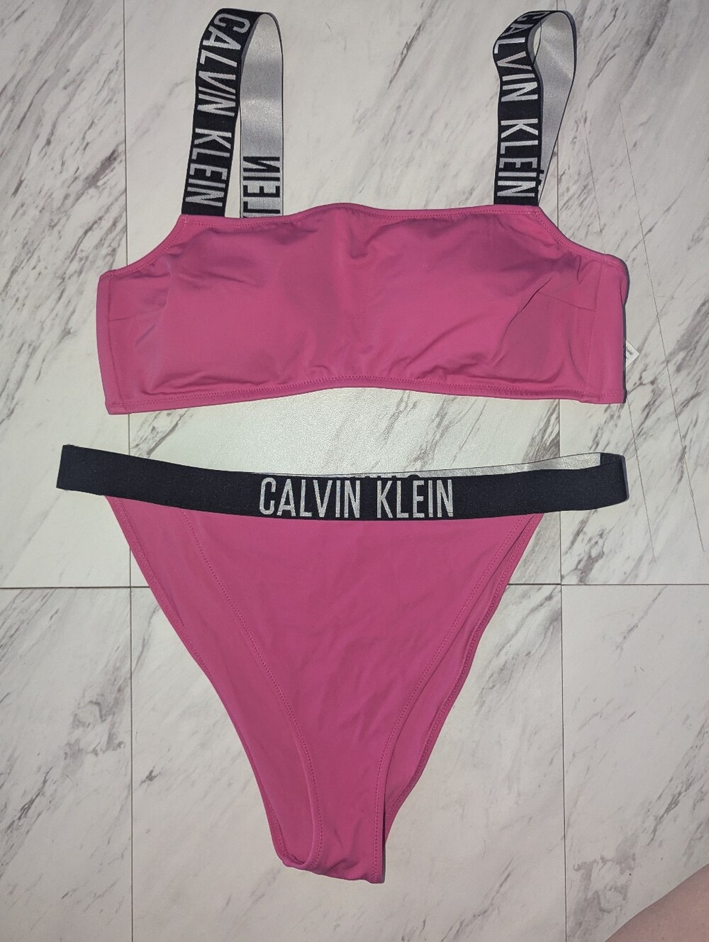 Calvin Klein Pink Logo Bikini Set